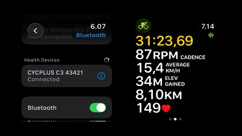 Cycplus C3 Terhubung Apple Watch