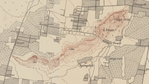 Gunung Pegat pada Peta 1892.